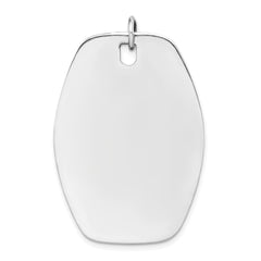 Sterling Silver Rh-plt Engraveable Polished Front/Satin Back Disc Charm - 27