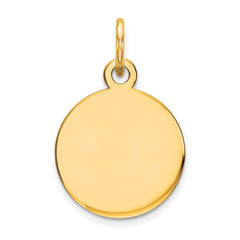Sterling Silver GP Engraveable Round Polished Disc Charm - 16
