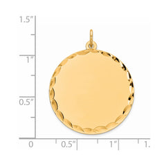 Sterling Silver GP Engraveable Round Polished Disc Charm - 17