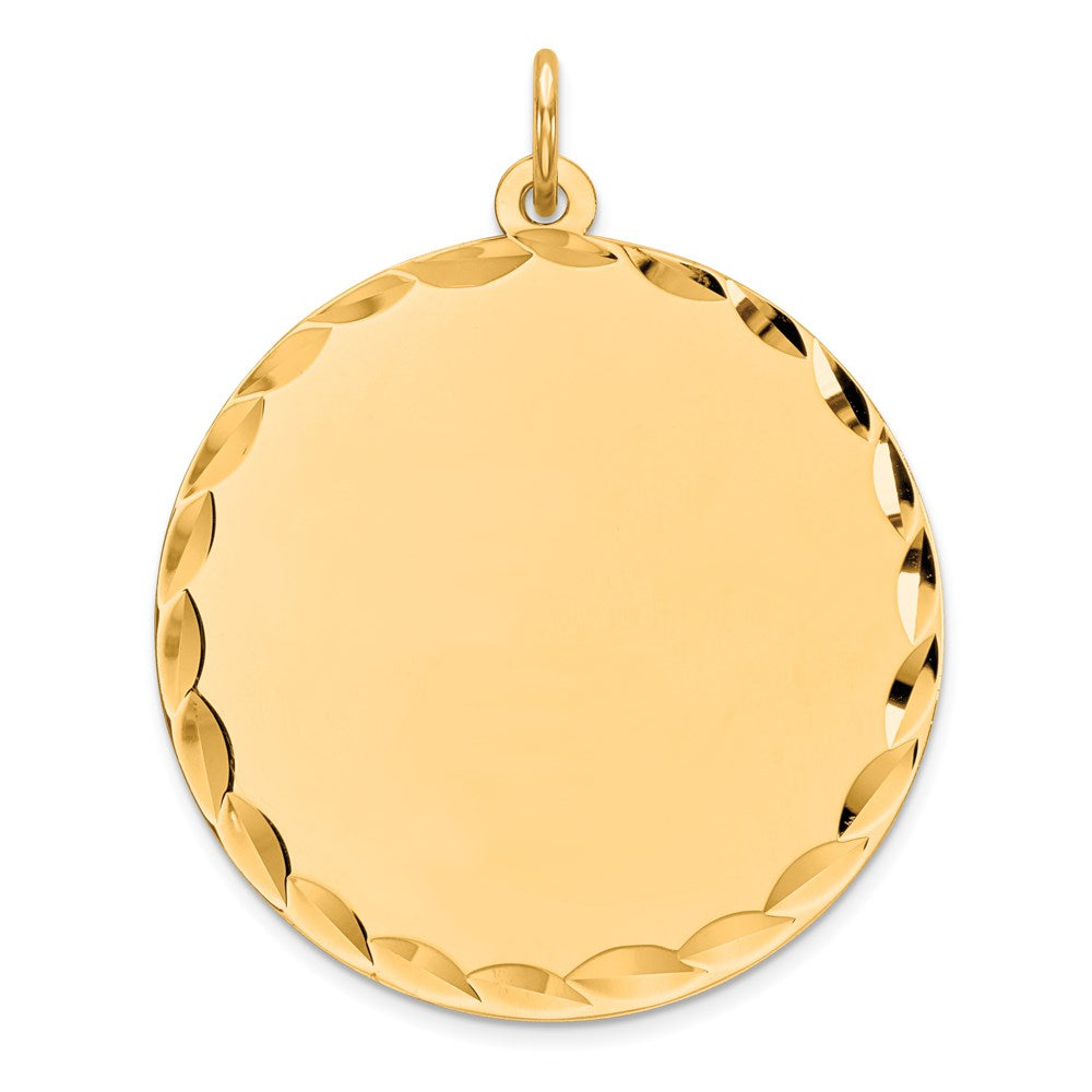 Sterling Silver GP Engraveable Round Polished Disc Charm - 17