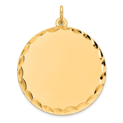 Sterling Silver GP Engraveable Round Polished Disc Charm - 17