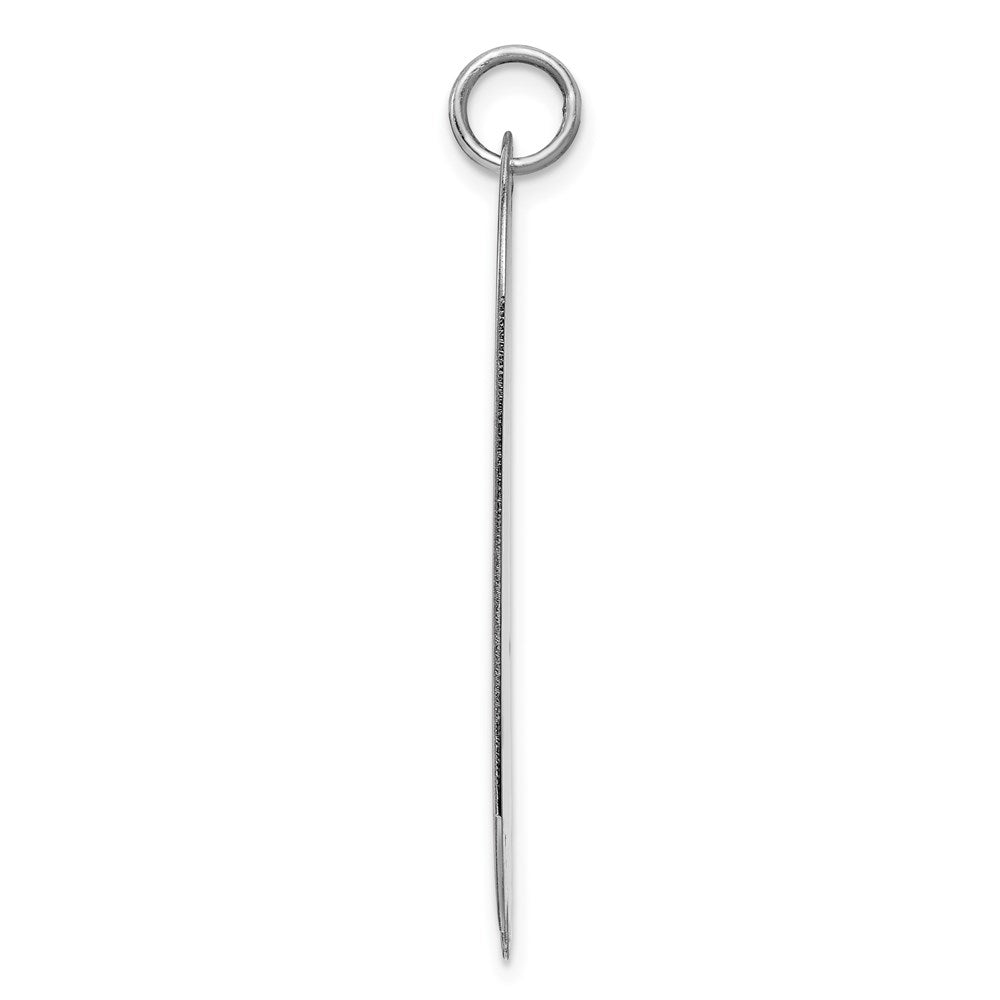 Sterling Silver Rhodium-plated Engraveable Dog Tag Disc Charm - 4