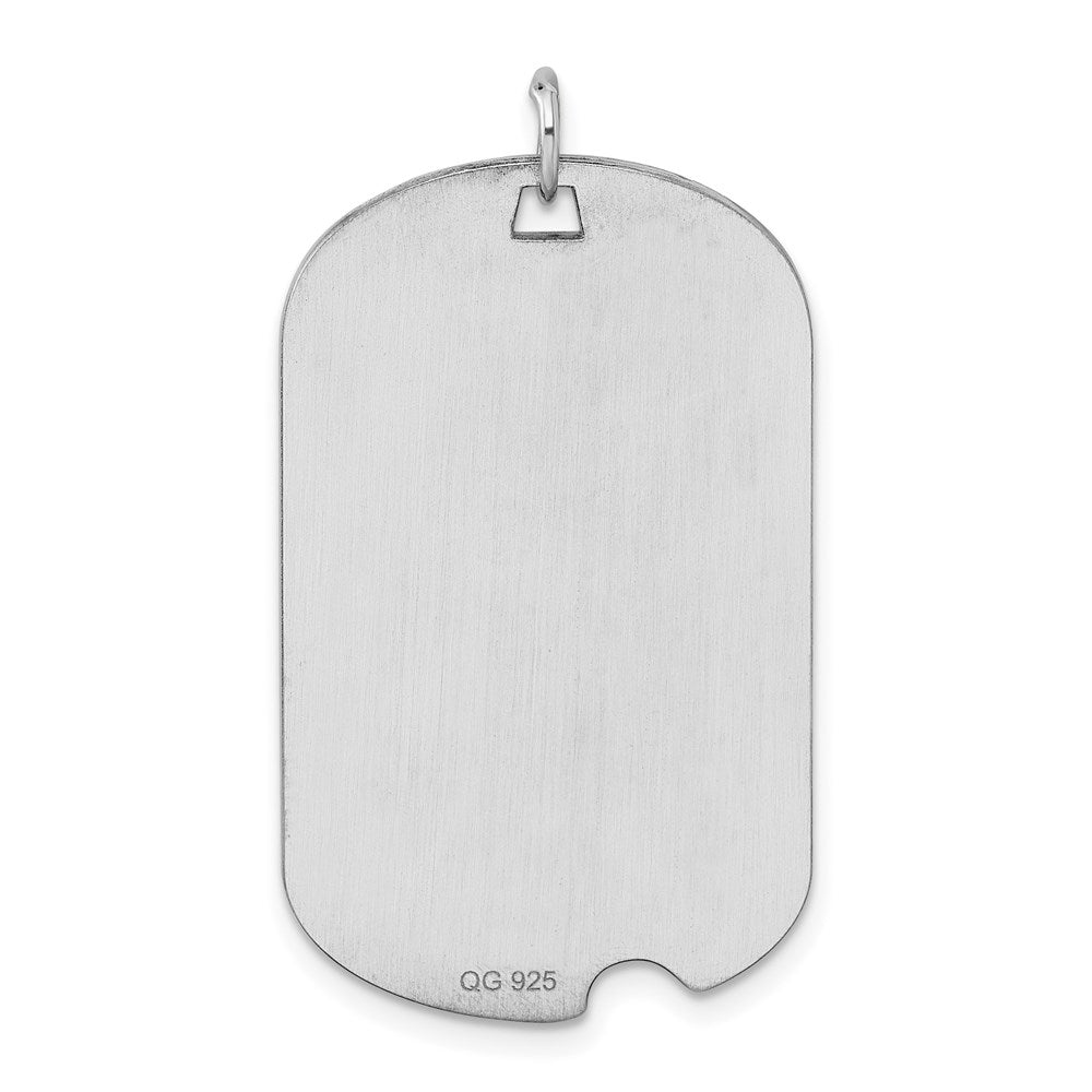 Sterling Silver Rhodium-plated Engraveable Dog Tag Disc Charm - 6