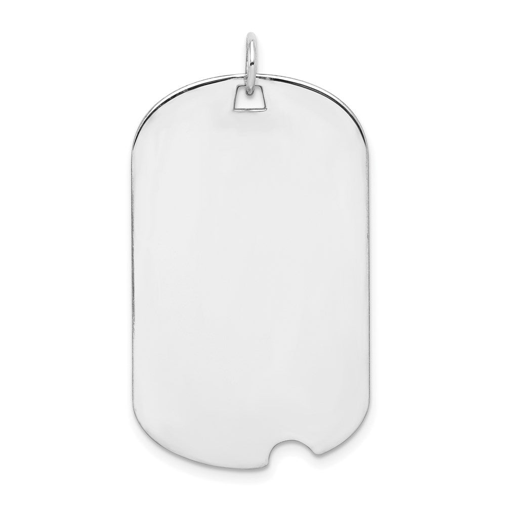 Sterling Silver Rhodium-plated Engraveable Dog Tag Disc Charm - 5