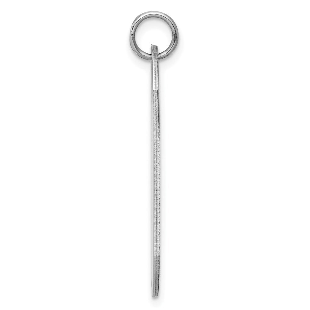 Sterling Silver Rhod-plate Eng. Dog Tag Polish Front/Satin Back Disc Charm - 2