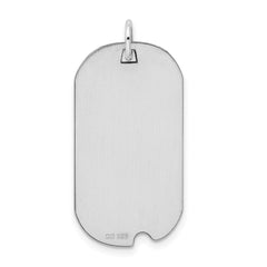 Sterling Silver Rhod-plate Eng. Dog Tag Polish Front/Satin Back Disc Charm - 2