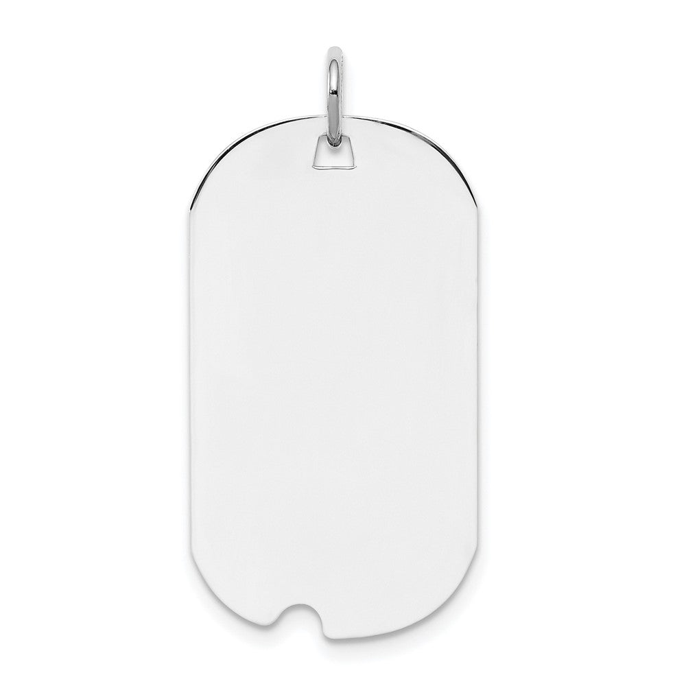 Sterling Silver Rhod-plate Eng. Dog Tag Polish Front/Satin Back Disc Charm - 2