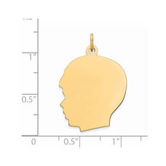 Sterling Silver GP Engraveable Boy Polished Disc Charm - 20