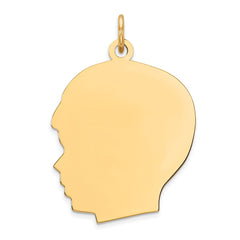 Sterling Silver GP Engraveable Boy Polished Disc Charm - 21
