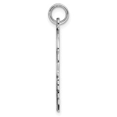 Sterling Silver Rhod-plate Eng. Girl Polished Front/Satin Back Disc Charm - 8