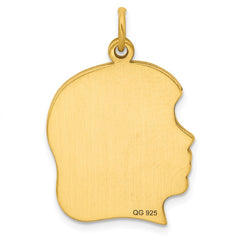 Sterling Silver GP Engraveable Girl Polished Disc Charm - 11