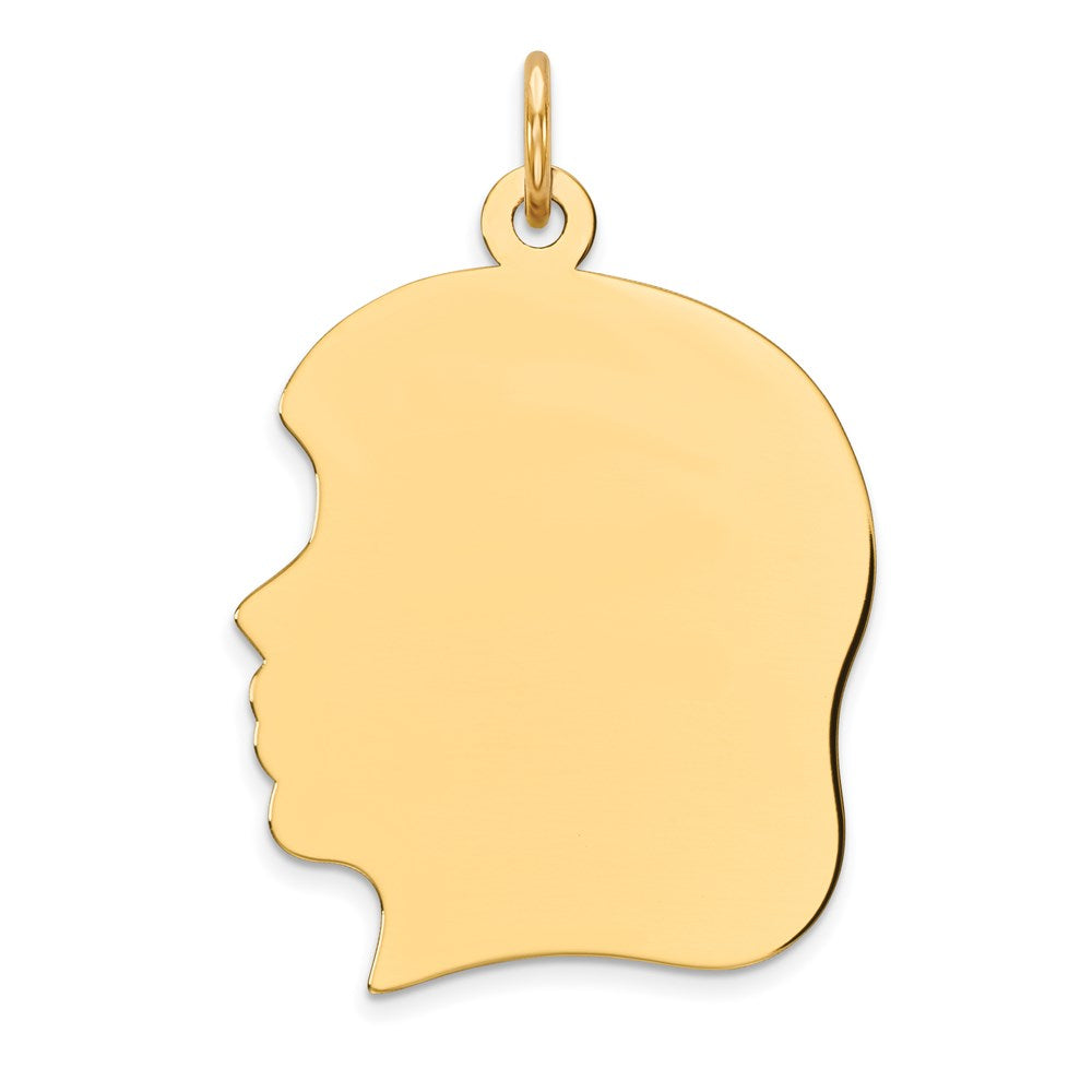 Sterling Silver GP Engraveable Girl Polished Disc Charm - 13
