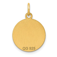 Sterling Silver GP Engraveable Round Polished Disc Charm - 45