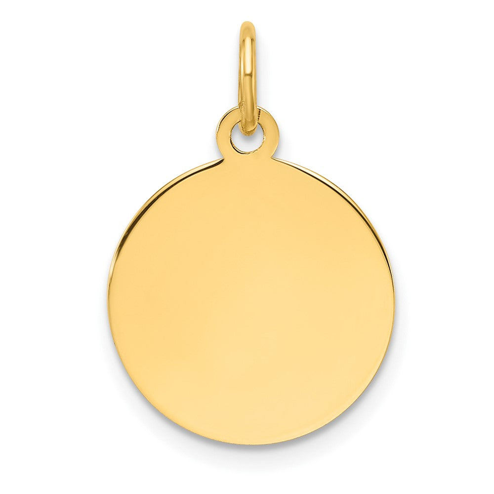 Sterling Silver GP Engraveable Round Polished Disc Charm - 45