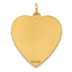 Sterling Silver GP Engraveable Heart Polished Disc Charm - 4