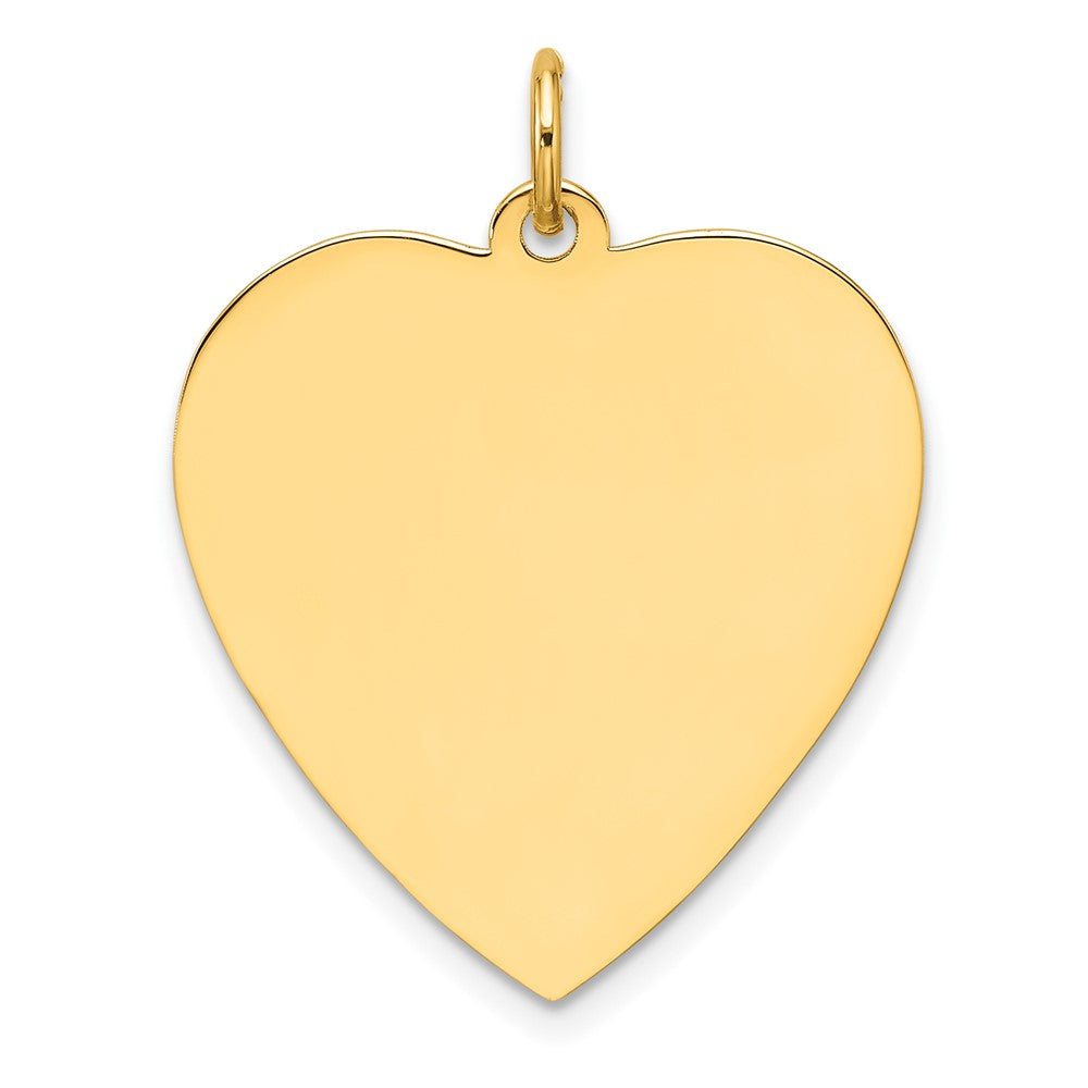 Sterling Silver GP Engraveable Heart Polished Disc Charm - 4