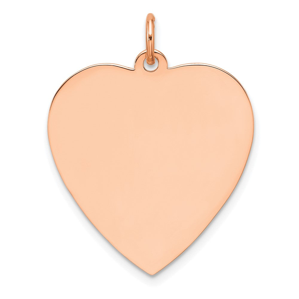Sterling Silver RG Plated Engraveable Heart Polished Front/Satin Back Disc - 30