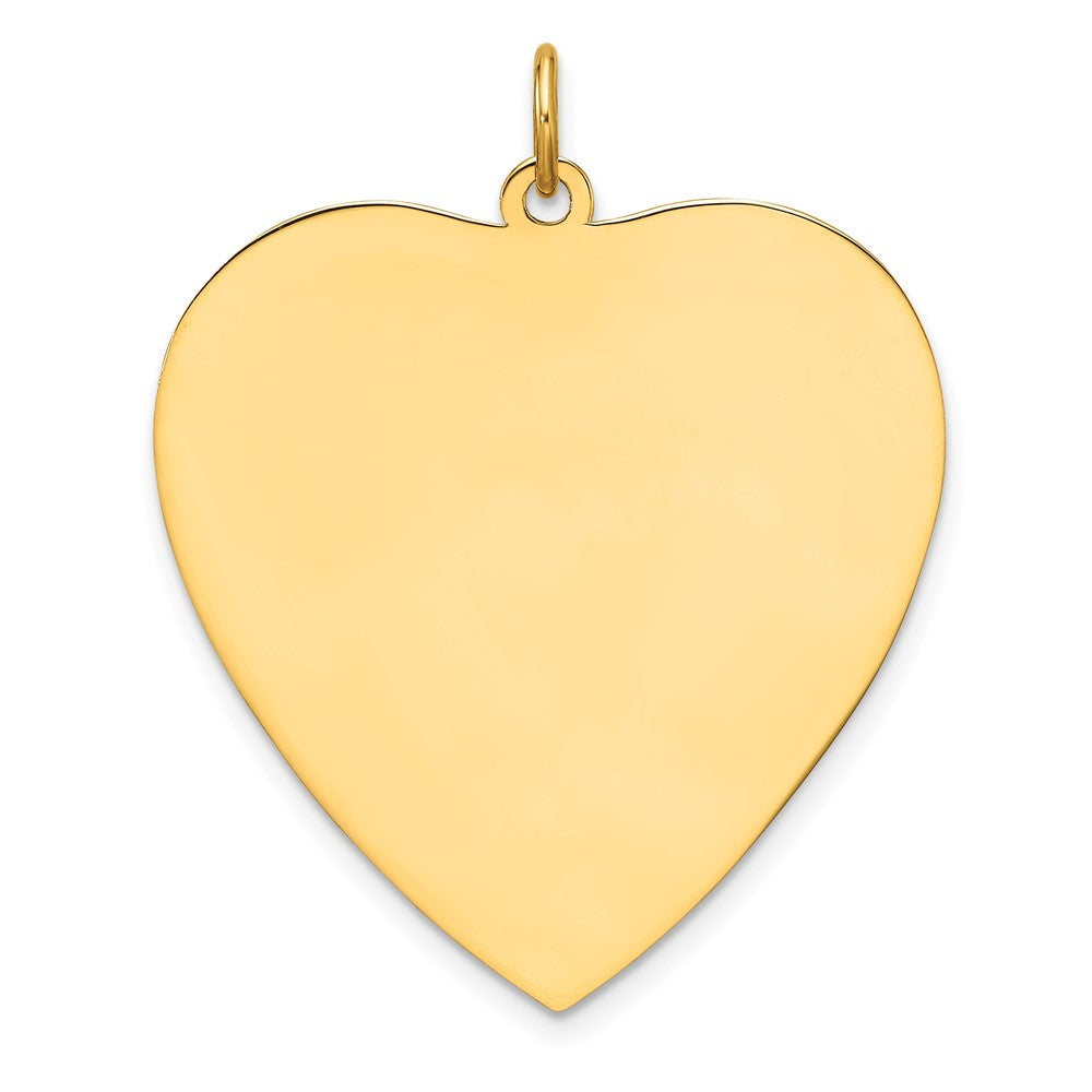 Sterling Silver GP Engraveable Heart Polished Disc Charm - 40