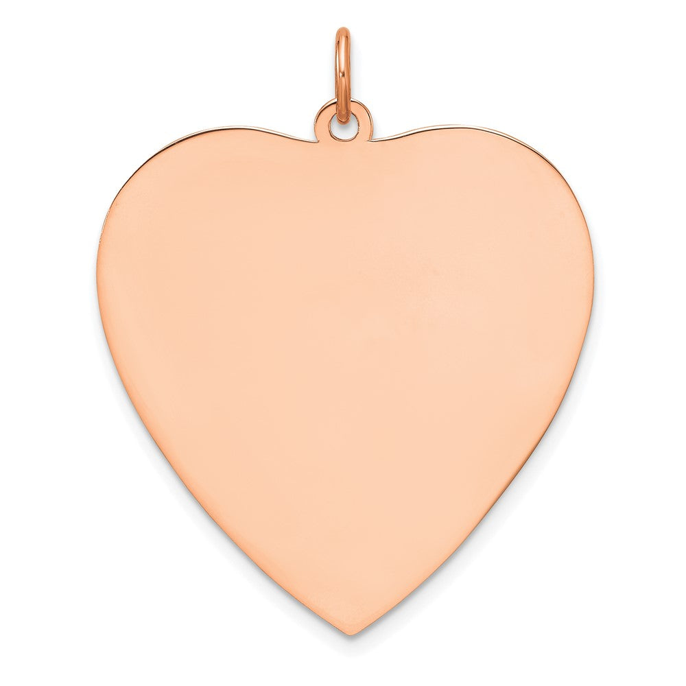Sterling Silver RG Plated Engraveable Heart Polished Front/Satin Back Disc - 18