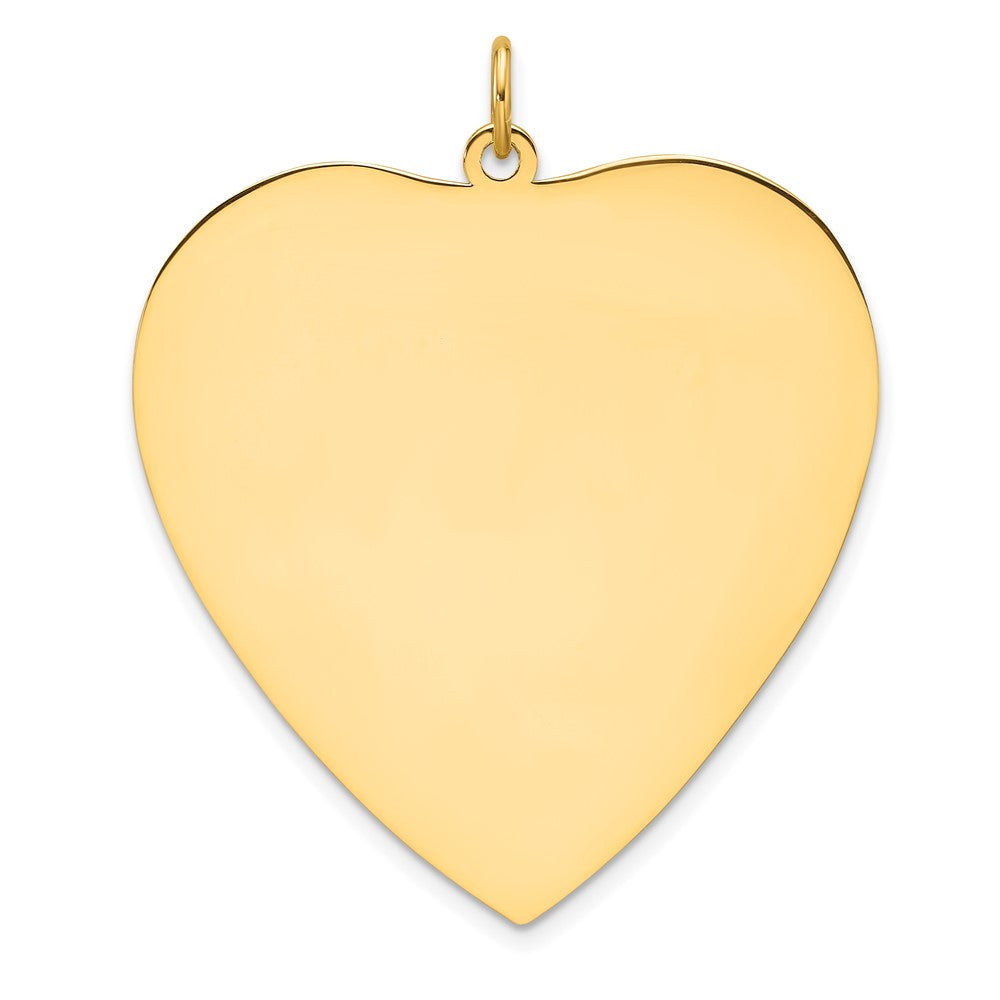 Sterling Silver GP Engraveable Heart Polished Disc Charm - 41