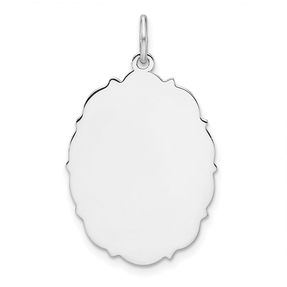 Sterling Silver Rh-plt Engraveable Polished Front/Satin Back Disc Charm - 40