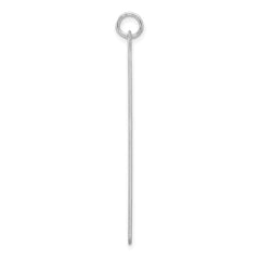 Sterling Silver Rhod-plate Eng. Rect. Polish Front/Satin Back Disc Charm - 50