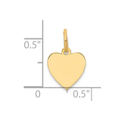 Sterling Silver GP Engraveable Heart Polished Disc Charm - 36