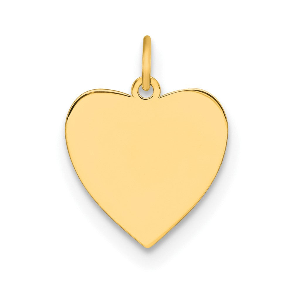 Sterling Silver GP Engraveable Heart Polished Disc Charm - 3
