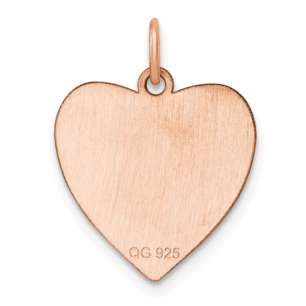Sterling Silver RG Plated Engraveable Heart Polished Front/Satin Back Disc - 3