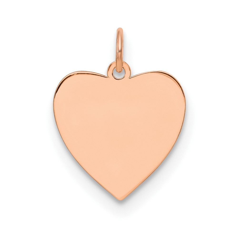 Sterling Silver RG Plated Engraveable Heart Polished Front/Satin Back Disc - 28