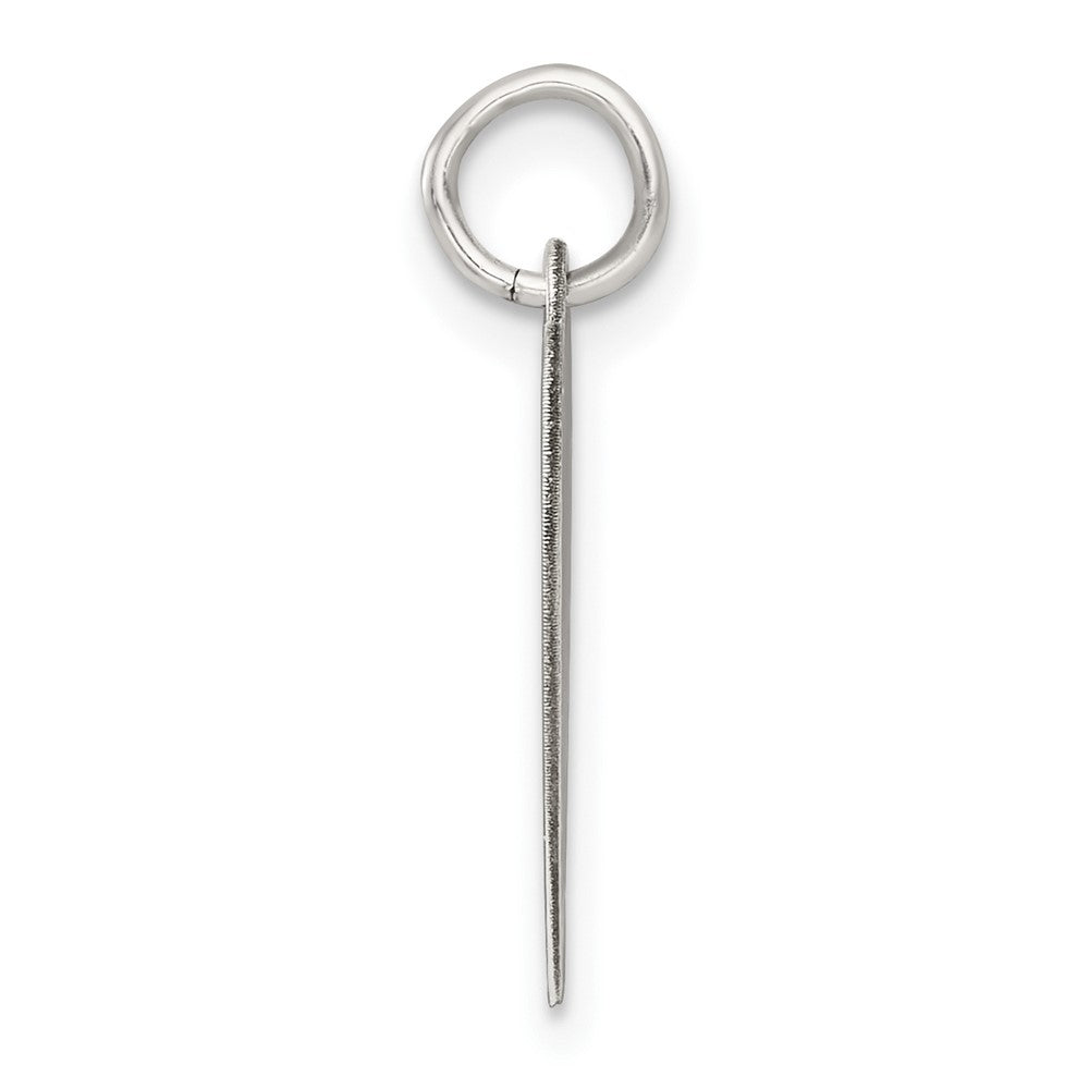 SS Rh-plt Engraveable Heart Polished Front/Satin Back Disc Charm - 2