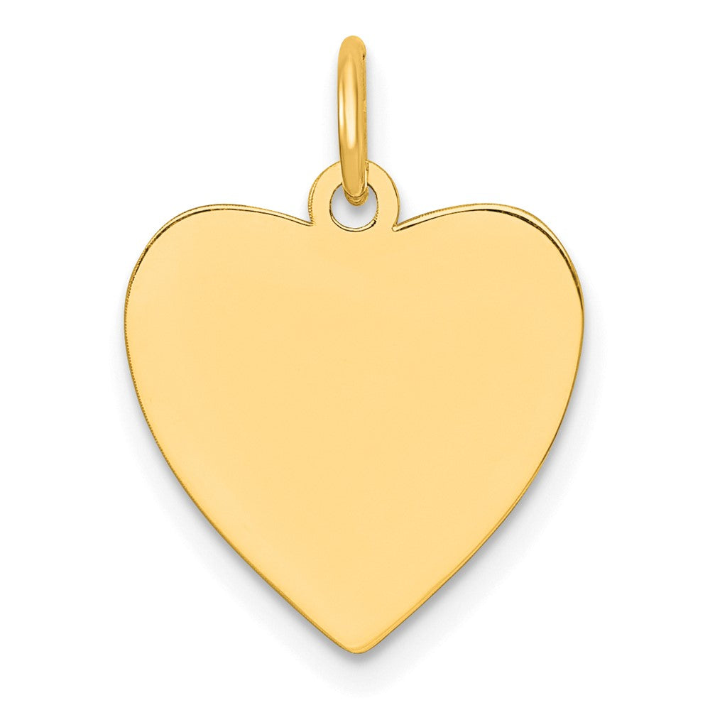 Sterling Silver GP Engraveable Heart Polished Disc Charm - 11