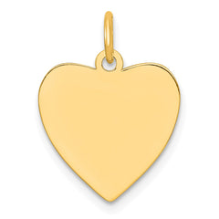 Sterling Silver GP Engraveable Heart Polished Disc Charm - 11