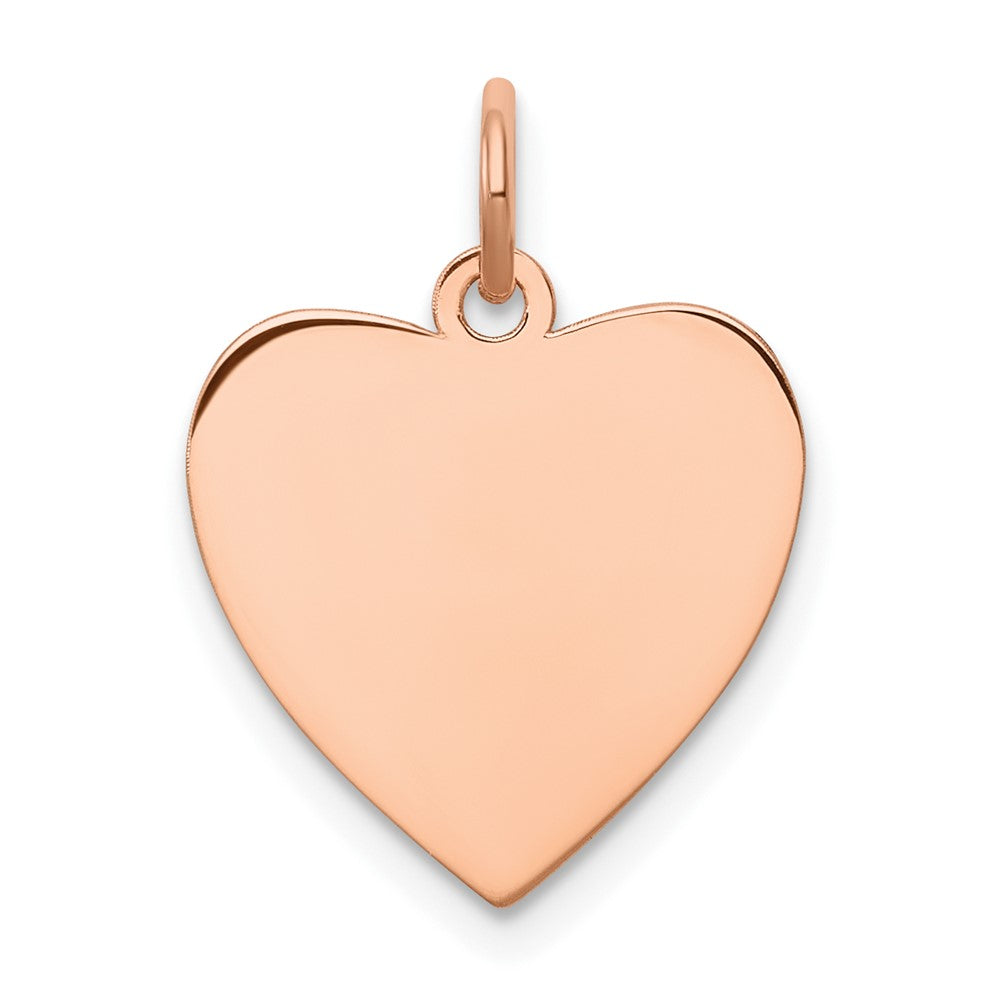 Sterling Silver RG Plated Eng. Heart Polish Front/Satin Back Disc Charm - 10
