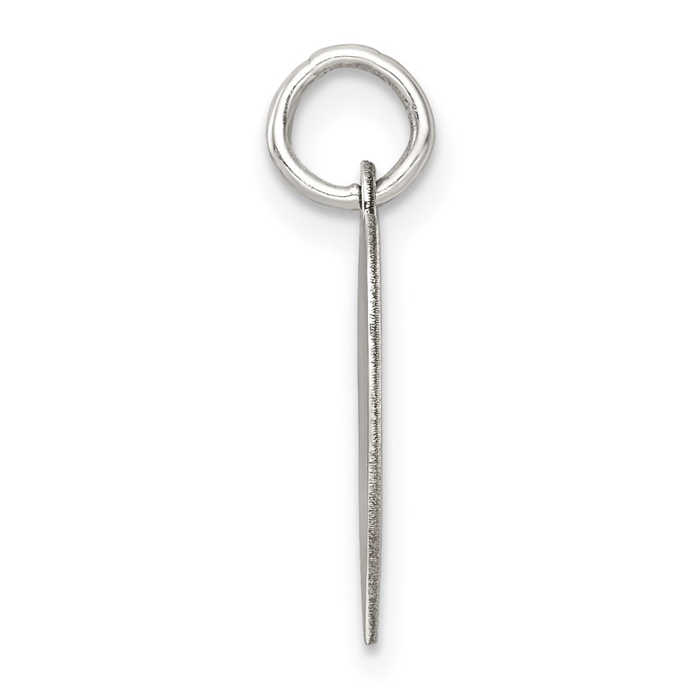 SS Rh-plt Engraveable Heart Polished Front/Satin Back Disc Charm - 33