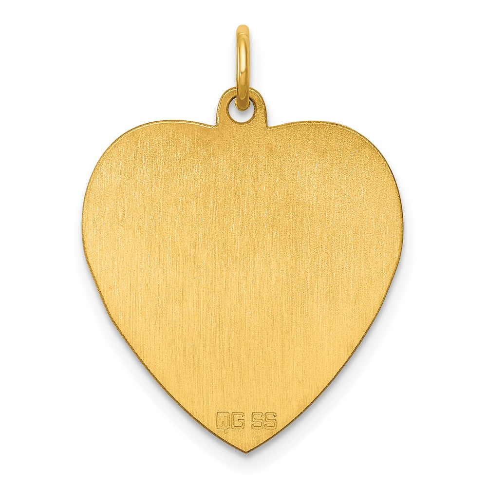 Sterling Silver GP Engraveable Heart Polished Disc Charm - 37