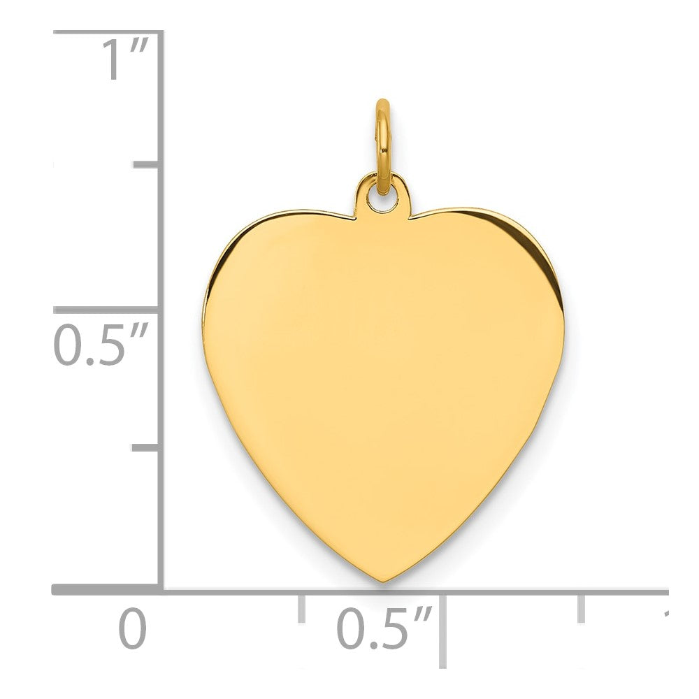 Sterling Silver GP Engraveable Heart Polished Disc Charm - 9