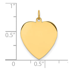 Sterling Silver GP Engraveable Heart Polished Disc Charm - 13