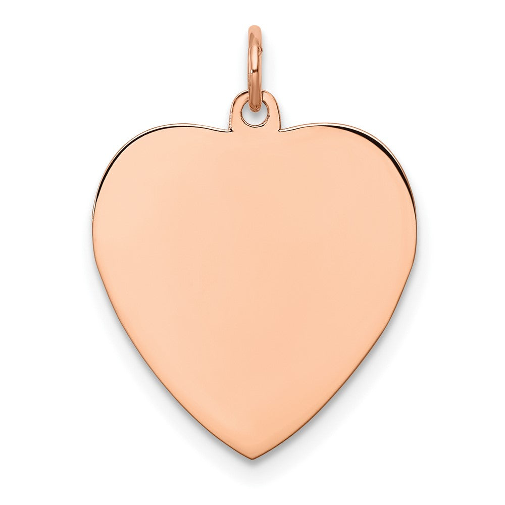 Sterling Silver RG Plated Eng. Heart Polish Front/Satin Back Disc Charm - 4