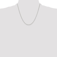 Sterling Silver Polished and D/C 2mm Mariner Link Chain - 3
