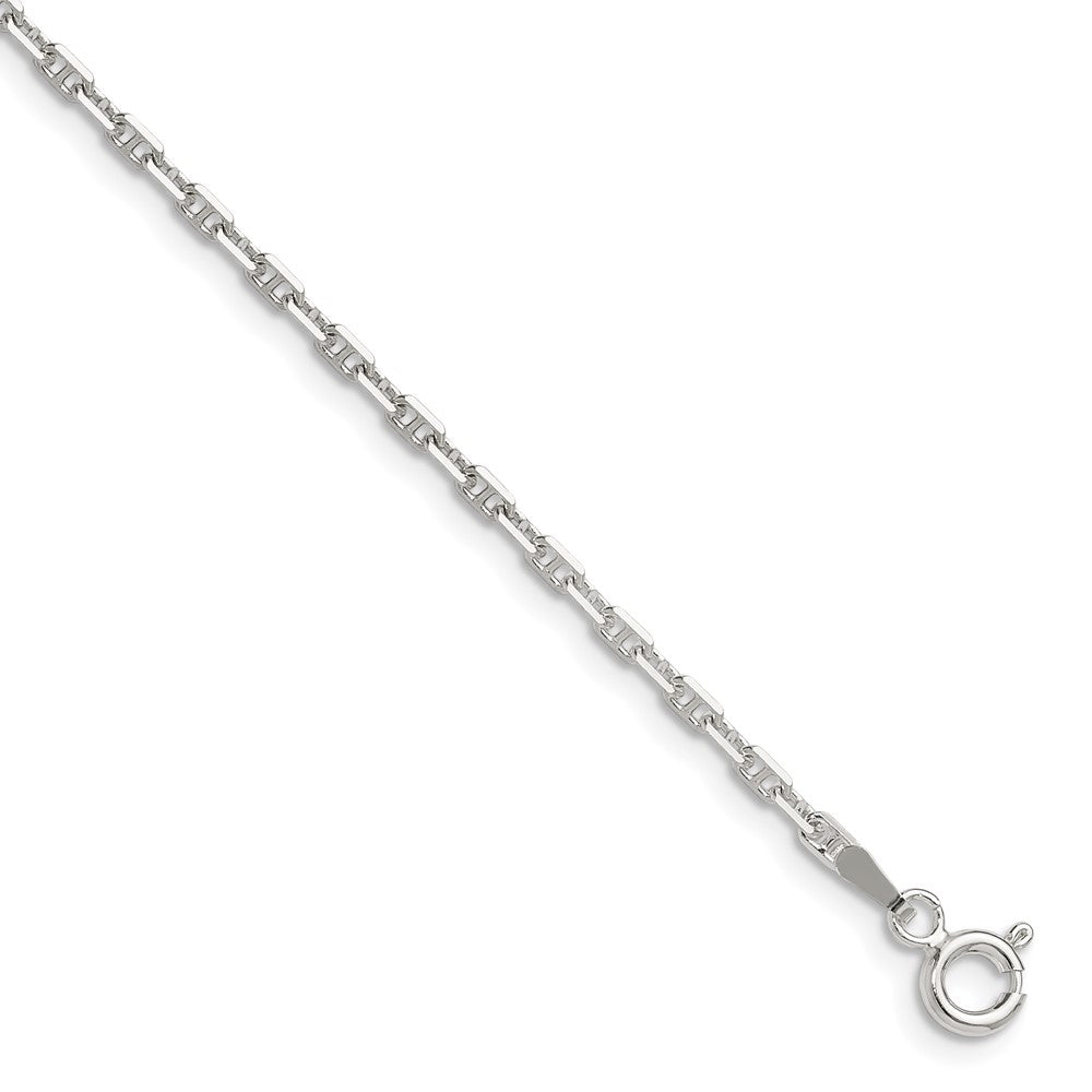 Sterling Silver Polished and D/C 2mm Mariner Link Chain - 5