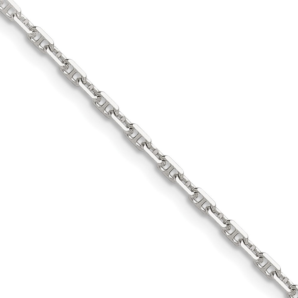 Sterling Silver Polished and D/C 2mm Mariner Link Chain - 6