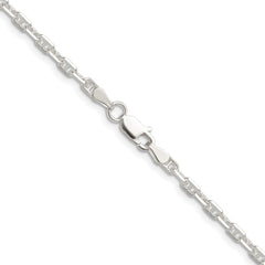 Sterling Silver Polished and D/C 3mm Mariner Link Chain - 4