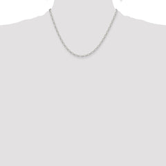 Sterling Silver Polished and D/C 3mm Mariner Link Chain