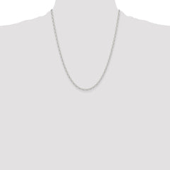 Sterling Silver Polished and D/C 3mm Mariner Link Chain - 3