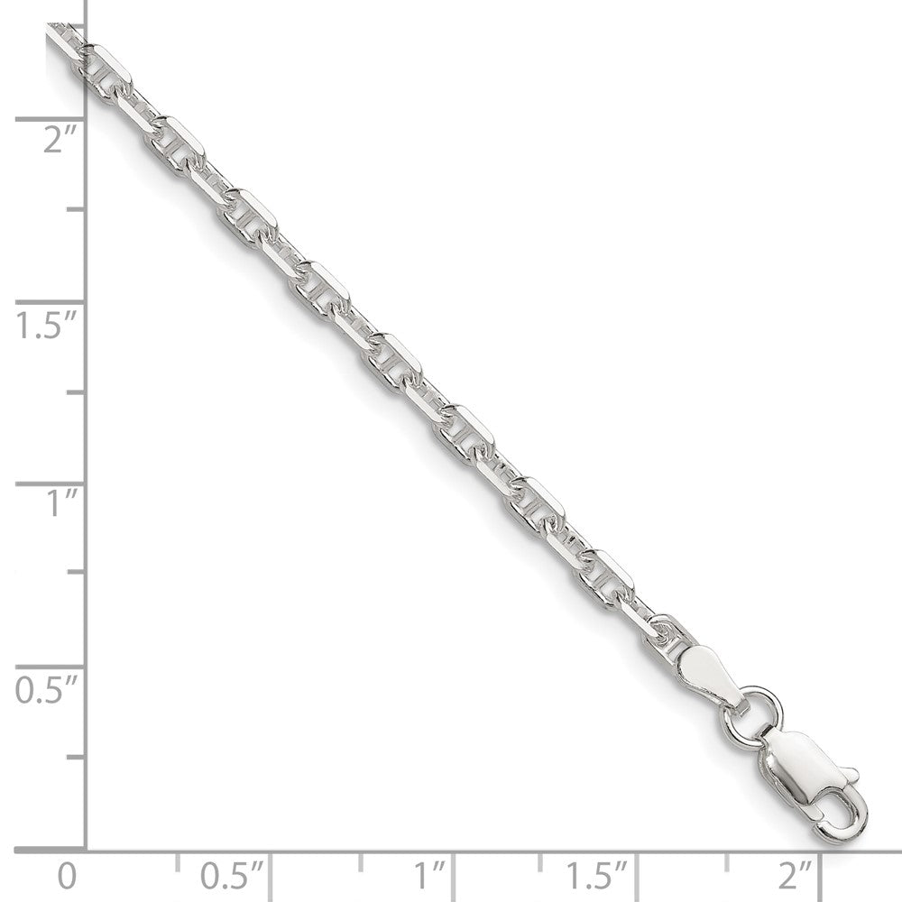 Sterling Silver Polished and D/C 3mm Mariner Link Chain - 5