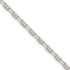 Sterling Silver Polished and D/C 3mm Mariner Link Chain