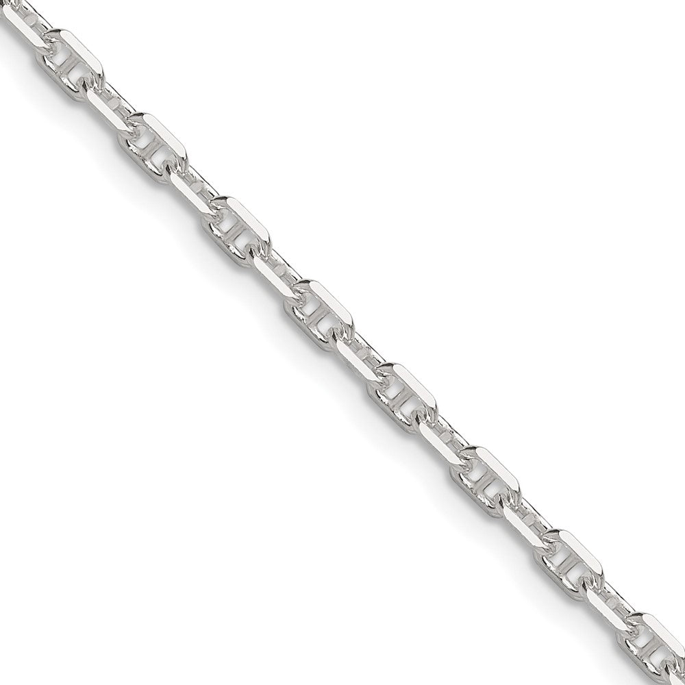 Sterling Silver Polished and D/C 3mm Mariner Link Chain - 4