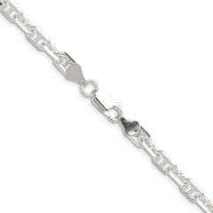 Sterling Silver Polished and D/C 5.5mm Mariner Link Chain