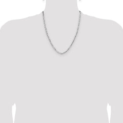 Sterling Silver 4.0mm Lightweight Flat Figaro Chain - 10